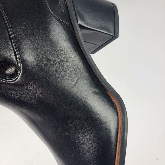 Franco Sarto Figaro Knee High Heeled Stretch Faux leather Black Boot Size 9.5M - Picture 5 of 16